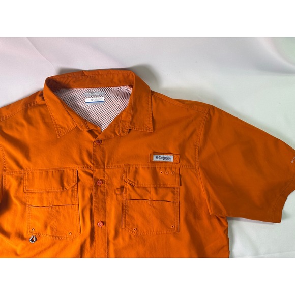 Columbia Other - Columbia PFG Blood and Guts Omni-Shade Mens XL Fishing Shirt Orange Short Sleeve